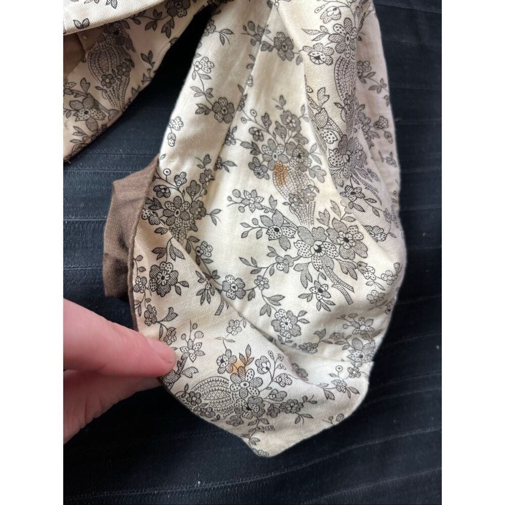 Antique Victorian Edwardian Bodice Jacket Floral Toile Waist Stay Blouse - Picture 6 of 16
